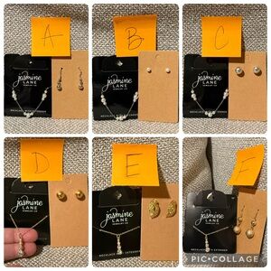 Jasmine Gold or Silver Set- earrings and necklace